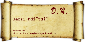 Daczi Máté névjegykártya